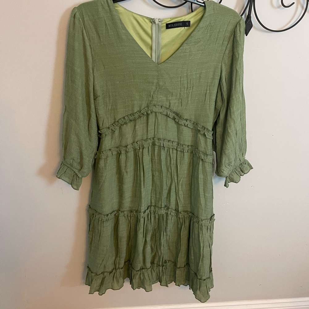 Mikarose Olive Green Midi Dress